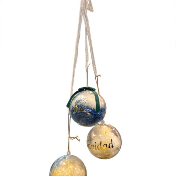 ADORNO 3 ESFERAS ACRILICAS ENCASTRABLES NAVIDAD