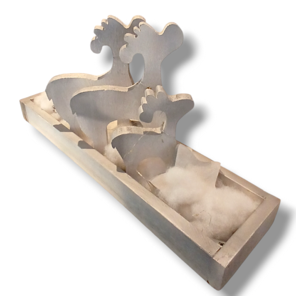 NAVIDAD BANDEJA MADERA C RENOS Y DECO