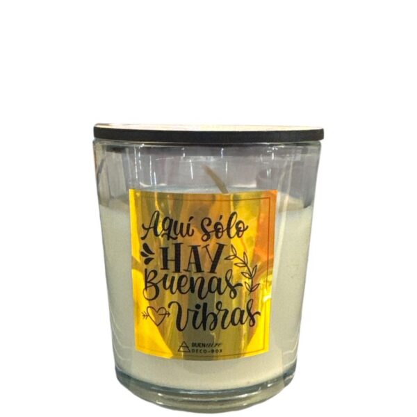 VELA EN VASO DE VIDRIO CON TAPA